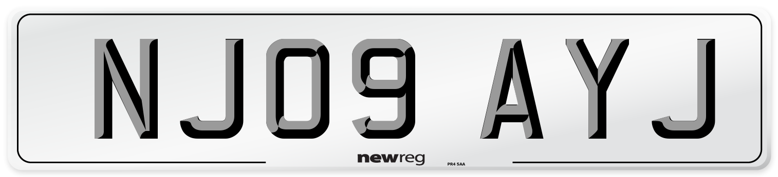 NJ09 AYJ Number Plate from New Reg